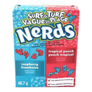 NERDS SURF & TURF RASPBERRY FRAMBOISE AND TROPICAL PUNCH 46.7G