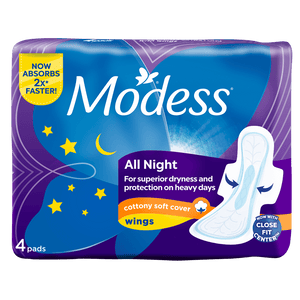 MODESS ALL NIGHT W/ WINGS 4'S