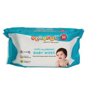 PLAYFUL HYPO-ALLERGENIC BABY WIPES 30SHEETS