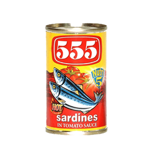 555 SARDINES IN TOMATO SAUCE HOT 155G