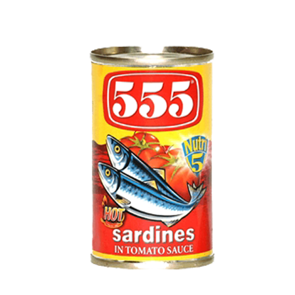 555 SARDINES IN TOMATO SAUCE HOT 155G