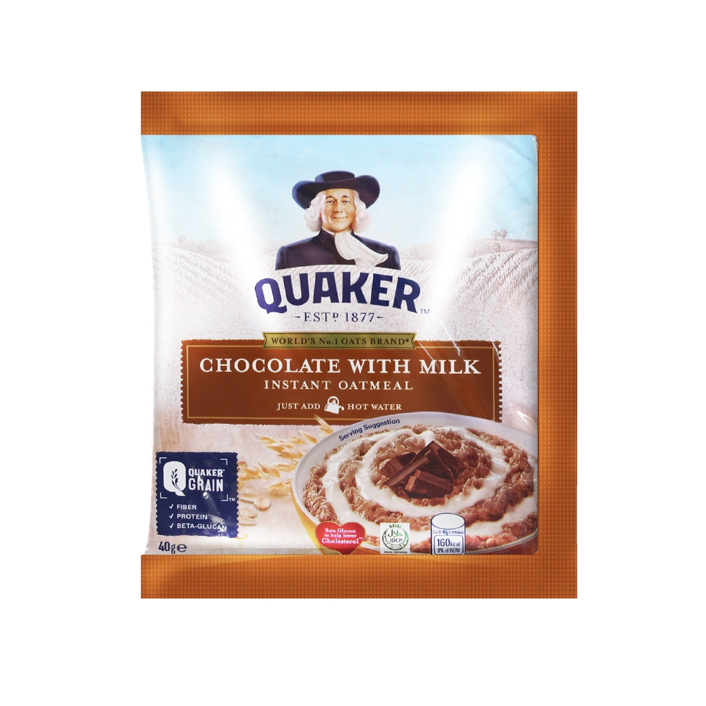 QUAKER INSTANT OATMEAL CHOCOLATE WITH MILK 40G
