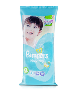 PAMPERS BABY DRY DIAPER XL 4'S