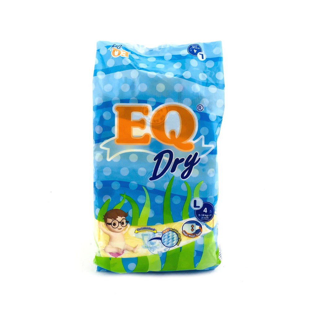 EQ DRY BABY DIAPERS  LARGE 4 PCS