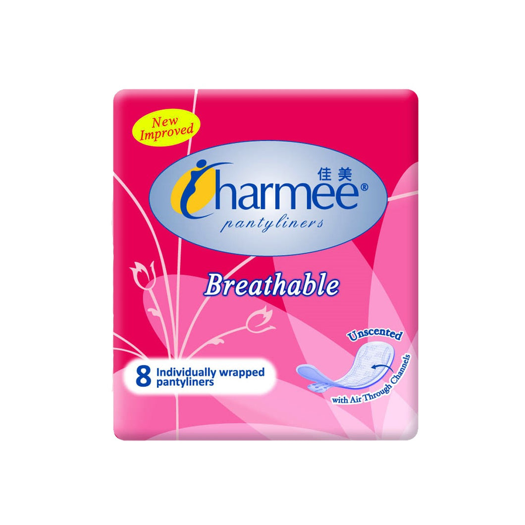 CHARMEE PANTY LINER BREATHABLE UNSCENTED 8 PADS